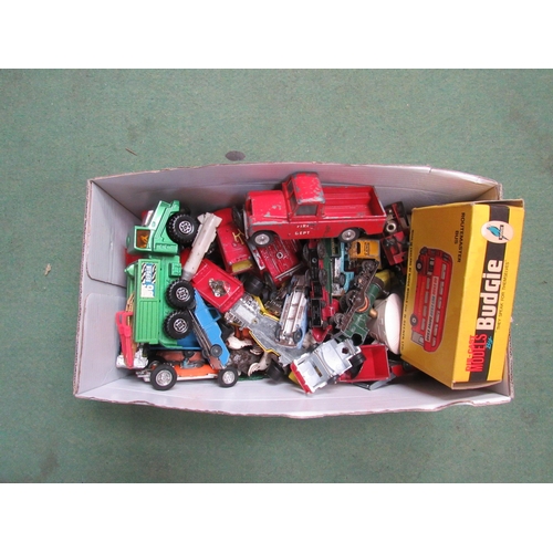 7313 - A boxed Budgie diecast 236 Routemaster Bus and assorted loose playworn diecast vehicles including Hu... 