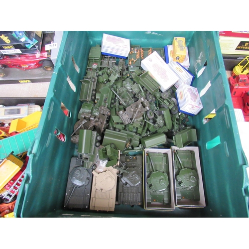 7339 - A collection of unboxed Dinky Toys military diecast vehicles, some repainted or modified, together w... 