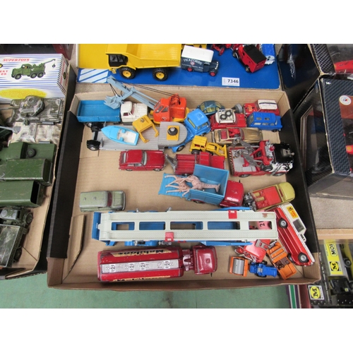 7347 - A collection of playworn Corgi and Corgi Major diecast vehicles including Mobilgas petrol tanker, Ca... 