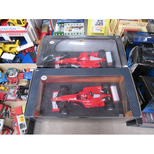 7350 - Two boxed Hot Wheels 1:18 scale diecast Michael Schumacher Ferrrari Formula One cars to include 5462... 