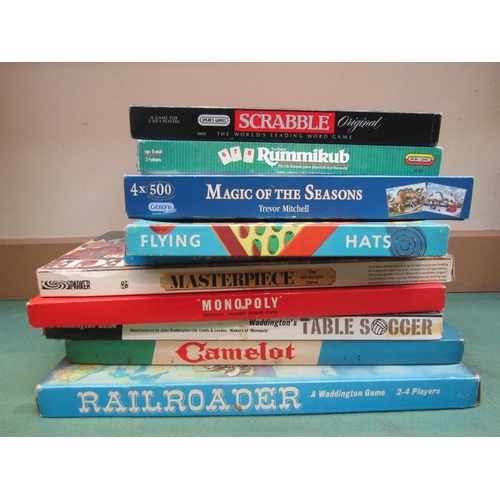 7094 - Assorted board games including Masterpiece, Camelot, Railroader etc