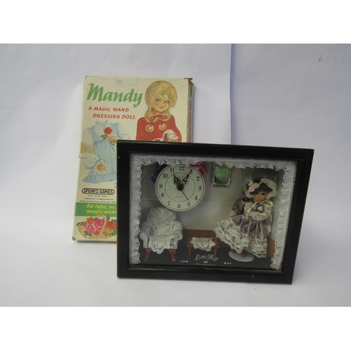 7121 - A Spears Games Mandy Magic Wand Dressing Doll and a Little Puff diorama with bisque head doll and cl... 