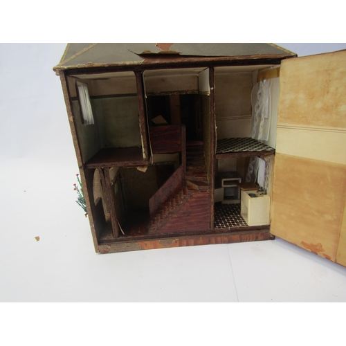 7126 - A small wooden two storey dolls house 'Dingle Bank', with assorted furniture and accessories 36cm ta... 