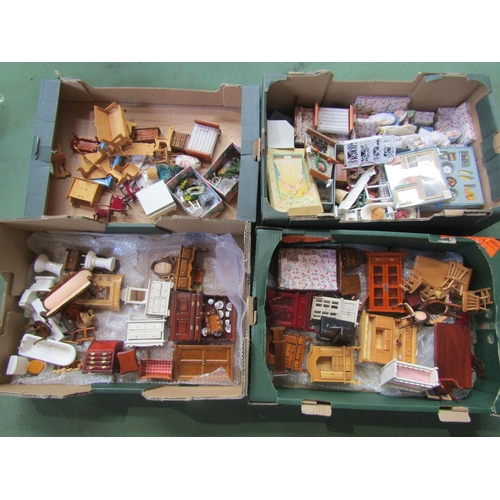 7145 - Four boxes of assorted dolls house furniture