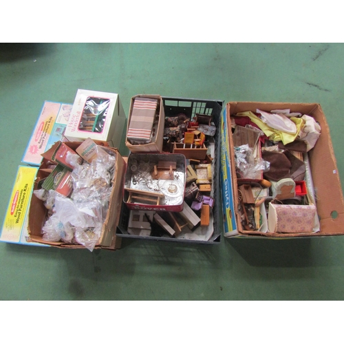 7146 - A collection of assorted dolls house furniture, accessories, kits etc