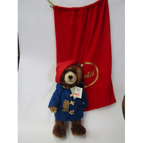 7148 - A Danbury Mint Steiff 690326 Giant Paddington teddy bear, approximately 50cm tall, in original bag w... 