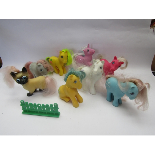 7193A - Eight 1980's Hasbro My Little Pony figures and a fence       (R) £40