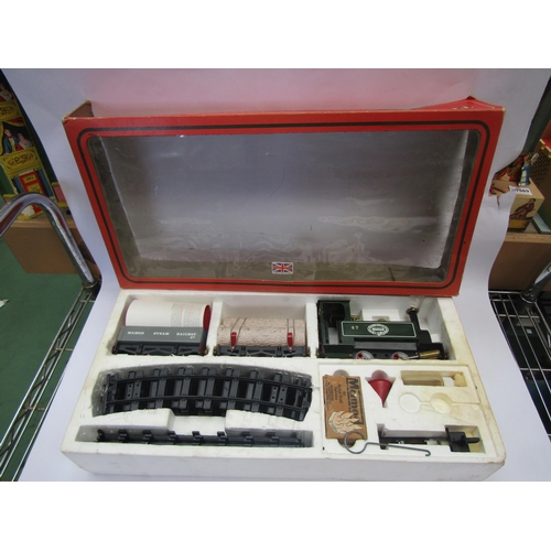 7378 - A boxed Mamod Steam Railway Company 0 gauge live steam goods train set comprising 0-4-0 locomotive, ... 