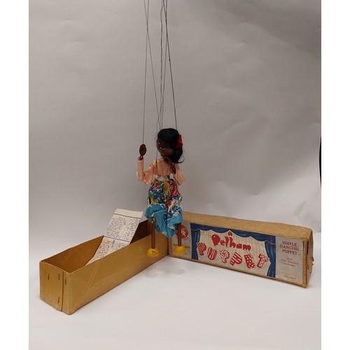 1217 - A Pelham puppet of a black girl in original box with instructions