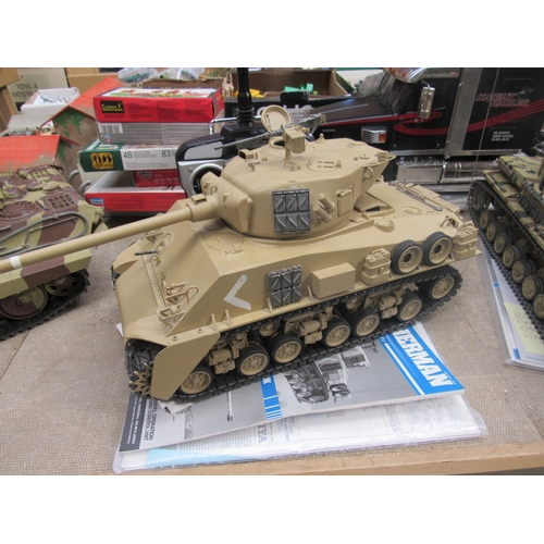 7203 - A Tamiya 1:16 scale radio control M51 Super Sherman tank with Planet T5 remote control system