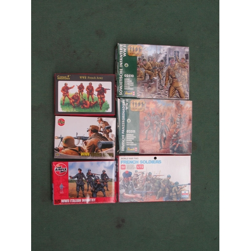 7206 - Six boxed plastic soldier sets to include Airfix, Revell, Esci and Caesar Miniatures