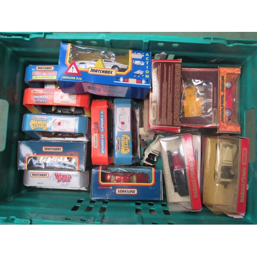 7296 - A collection of assorted boxed and loose Matchbox diecast cars including World Sports, World Class, ... 