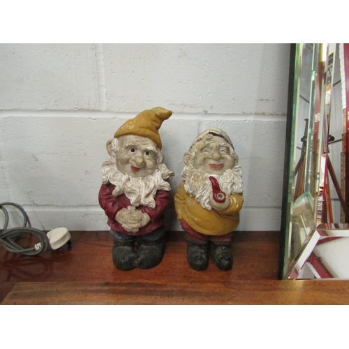 1020 - Two vintage garden gnomes, 31cm high