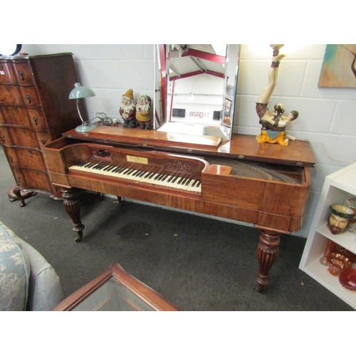 1022 - A George III Thomas Tomkinson of London square piano, mahogany cased, round-cornered with turned and... 