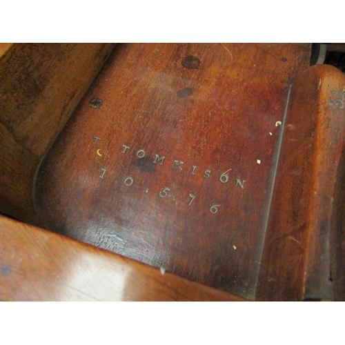 1022 - A George III Thomas Tomkinson of London square piano, mahogany cased, round-cornered with turned and... 