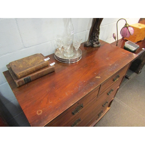 1041 - A circa 1900 walnut chest of two short over three long drawers, lined detail to drawer fronts, plint... 