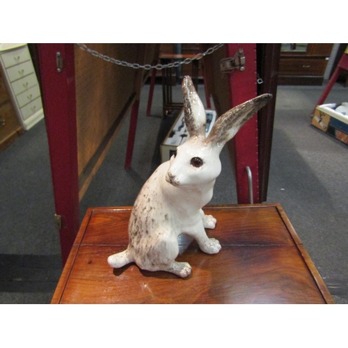 1086 - A Winstanley seated hare figure, No. 6 to base, 32cm high