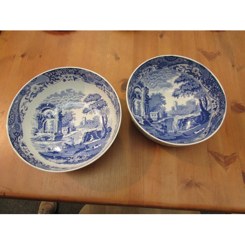 1165 - Two Spode Blue Italian fruit bowls, 23.5cm diameter and 24.5cm diameter