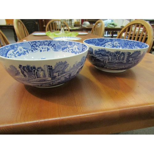 1165 - Two Spode Blue Italian fruit bowls, 23.5cm diameter and 24.5cm diameter