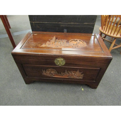 1169 - A 20th Century Oriental blanket chest, 55cm high x 99cm wide x 51cm deep