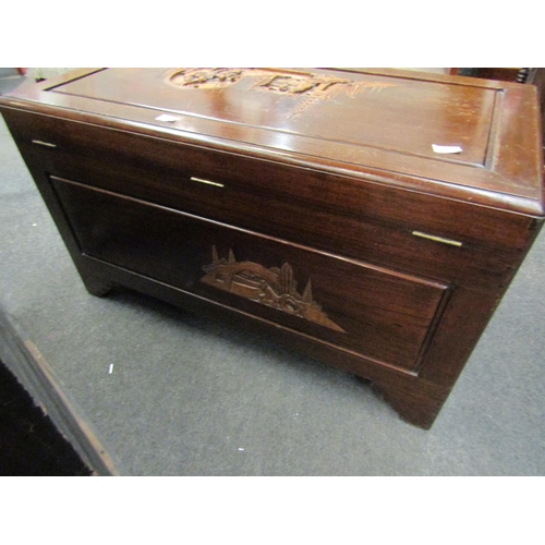 1169 - A 20th Century Oriental blanket chest, 55cm high x 99cm wide x 51cm deep