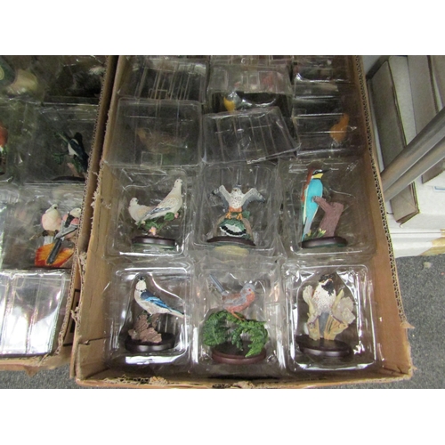 1192 - Three boxes of 'The Country Bird Collection' figures, approx. 60, and a box of related magazines