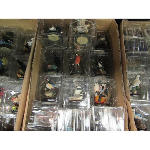 1192 - Three boxes of 'The Country Bird Collection' figures, approx. 60, and a box of related magazines