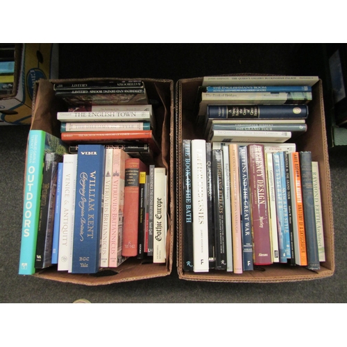 1226 - Two boxes of architecture related books, including Regency, Georgian, Design, Country Houses, etc; S... 