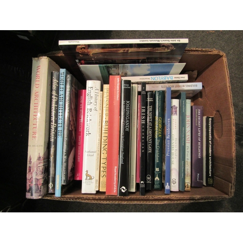 1230 - A box of architecture books including Joseph Gandy, Nikolaus Pevsner, John Soane, Georgian, Irish Ge... 