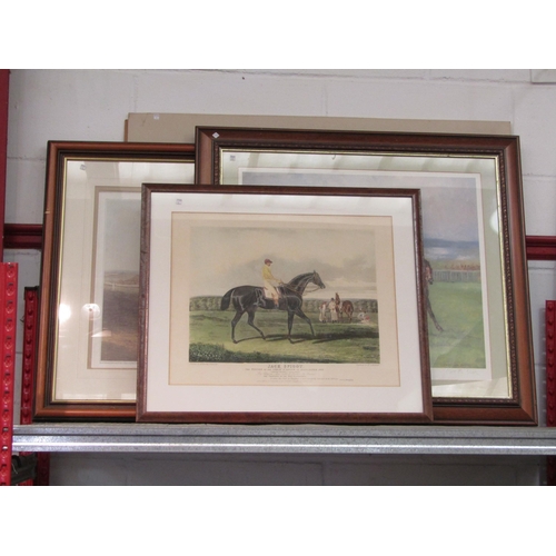 1234 - Five prints related to horses and horse racing, four framed and glazed to include 