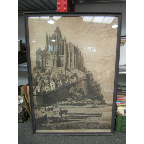 1256 - Axel Herman HAIG (1835-1921): A large drypoint etching of Mont St Michel, signed in pencil lower rig... 