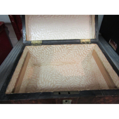 1258 - Two marquetry boxes for restoration