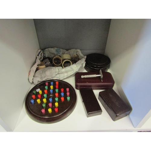 1303 - A bakelite solitaire game together with other bakelite items