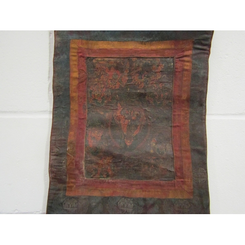 1318 - A 19th Century Tibetan temple Thanka (wall hanging) 105cm x 34cm