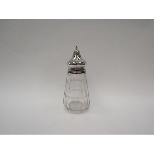 1371 - A cut glass sugar sifter with silver top