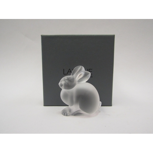 1385 - A Lalique glass rabbit in orginal box