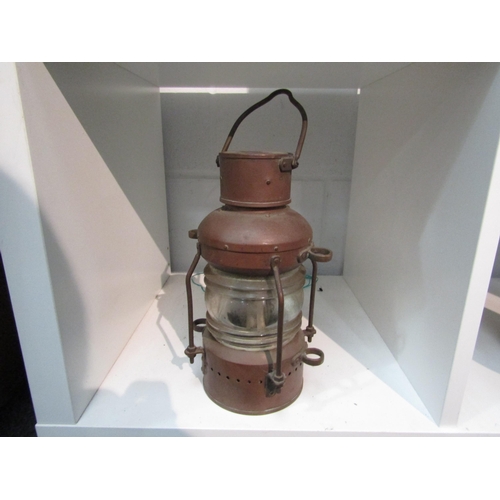 1414 - A small copper ships lantern, 25cm high