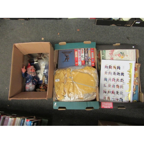 1228 - Three boxes of mixed items including vintage scrap books, ephemera, Knapp Electric Questioner, Jowka... 