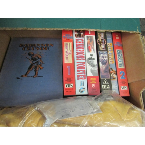 1228 - Three boxes of mixed items including vintage scrap books, ephemera, Knapp Electric Questioner, Jowka... 