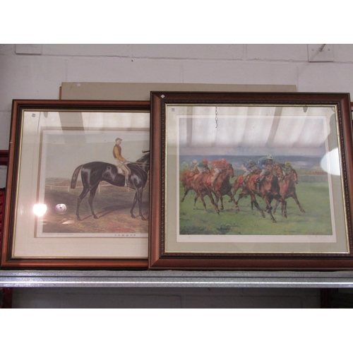 1234 - Five prints related to horses and horse racing, four framed and glazed to include 