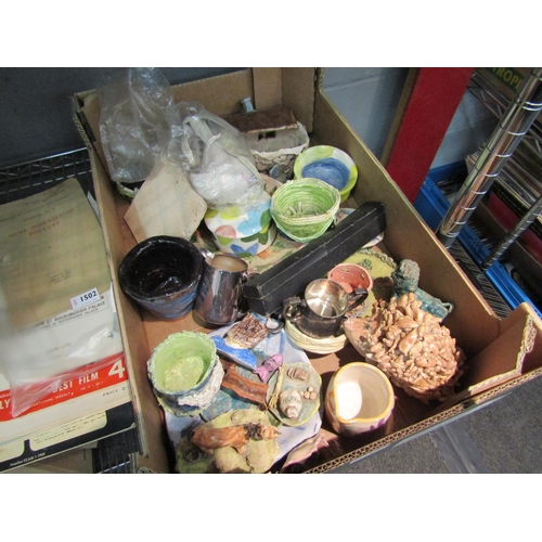 1501 - A box of assorted pottery and china items etc    (R) £0