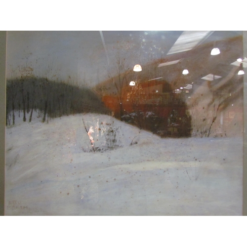 4154 - OTTO BARTH (Austrian 1876-1916): A framed and glazed pastel on paper. Winter scene. Signed bottom le... 