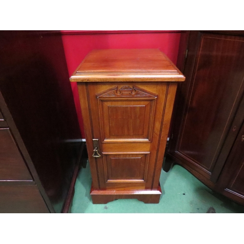 4228 - A late Victorian walnut panelled single door bedside cabinet on a plinth base, 78cm high x 40cm wide... 