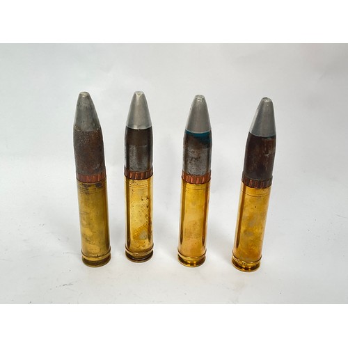 4310 - Four Radway Green 30mm Aden target practice rounds, stamped RG78 to base, as used in aircraft from 1... 