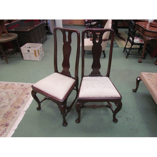 4211 - A pair of George II revival mahogany chairs with pierced vase shaped central splat on 