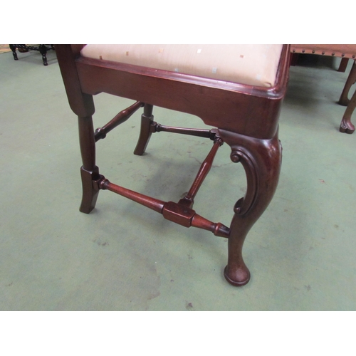 4211 - A pair of George II revival mahogany chairs with pierced vase shaped central splat on 