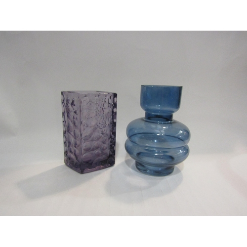 4395 - Two pieces of mid 20th Century art glass including amethyst dimpled, possibly Whitefriars