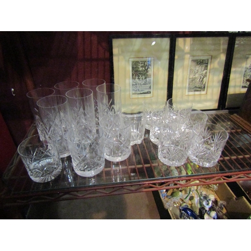 4407 - A collection of cut glass high ball glasses, whisky tumblers etc (16)