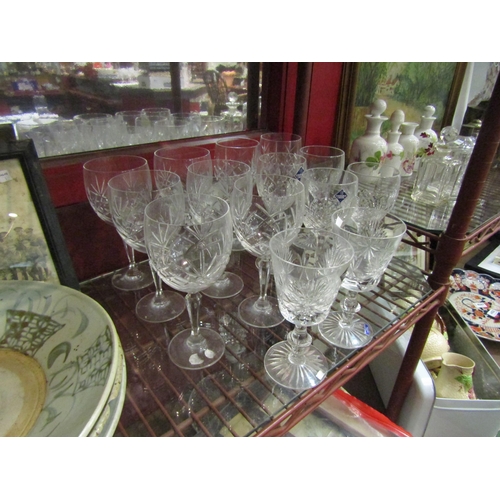 4433 - A collection of cut glass wine grasses, Edinburgh crystal and other makers, (14)