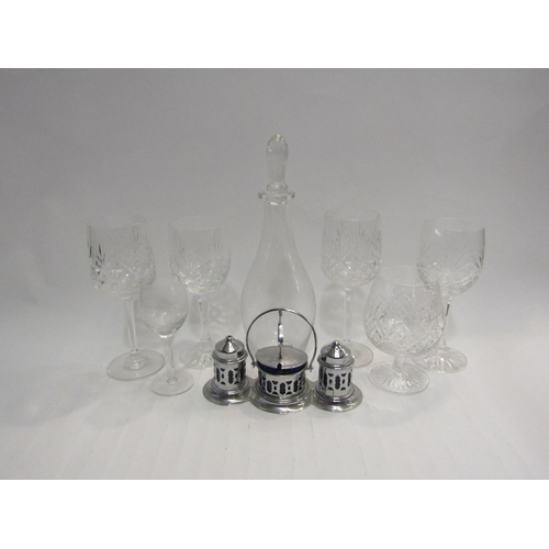 4467 - A selection of drinking glasses and a decanter including Edinburgh International wine glasses and Ed... 